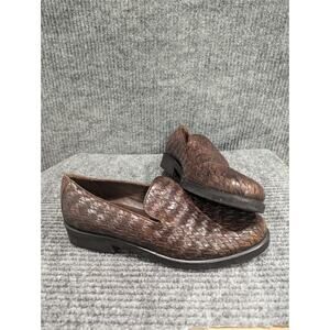 Cole Haan Loafer Slip On Brown Weaved Leather Closed Toe Women’s Shoes 6.5 B